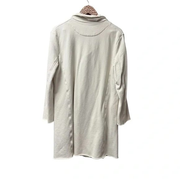 Frank & Eileen Belfast Sweatshirt Trench Long Fleece Coat Vintage White Large L